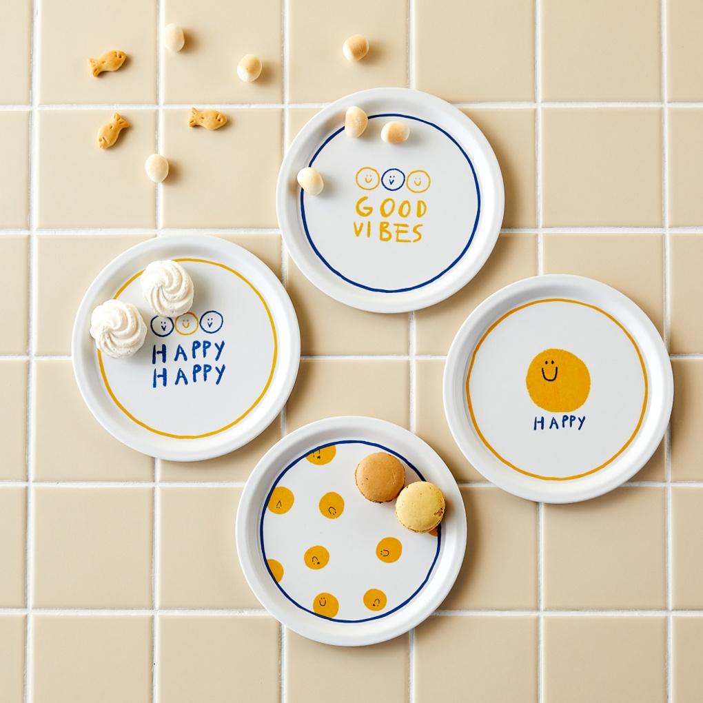 ON 스마일 멜라민 접시 4p세트_PL0124083