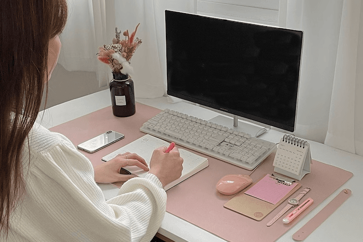 가죽 데스크매트 책상 깔판 커버 논슬립 테이블 패드