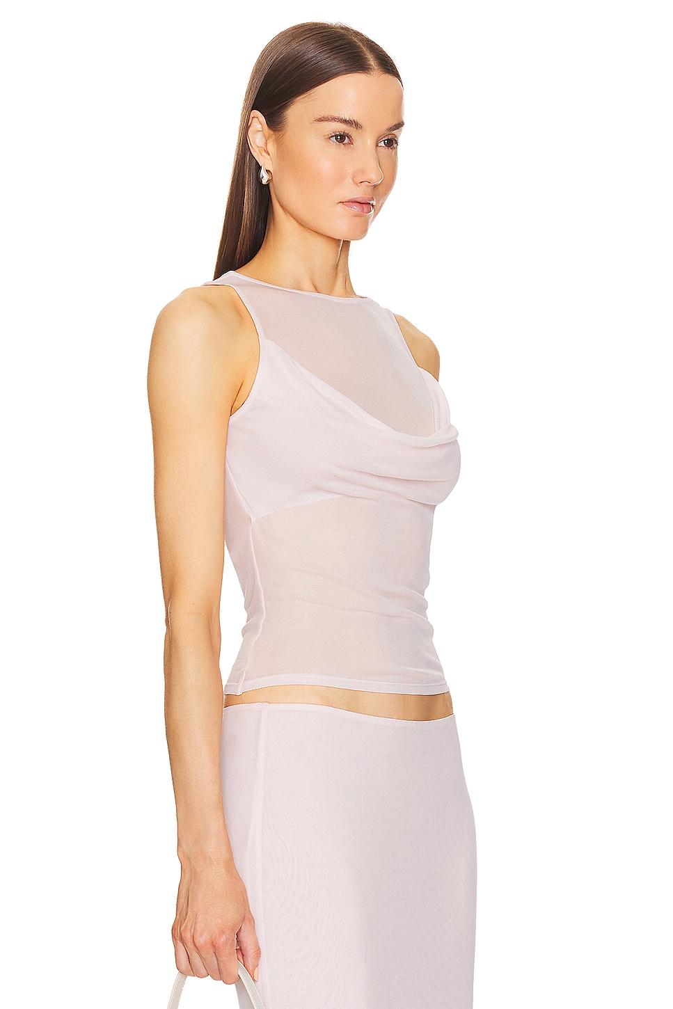 SHEER KNIT DRAPED 탑