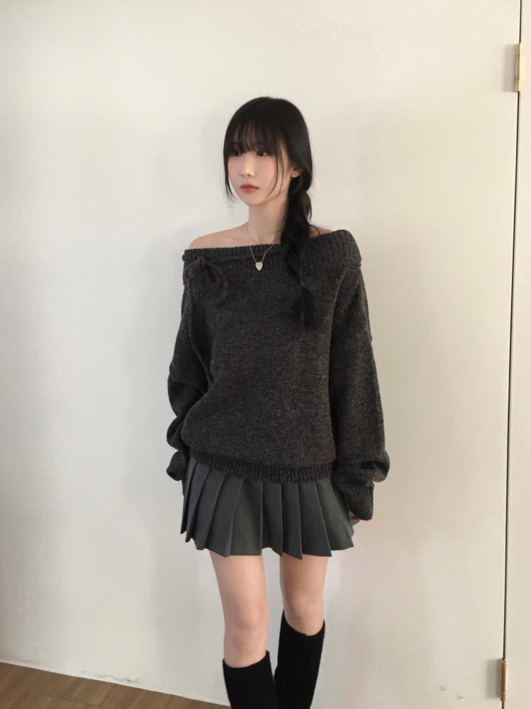 멜트 오프숄더 니트 (3color) 입고 지연