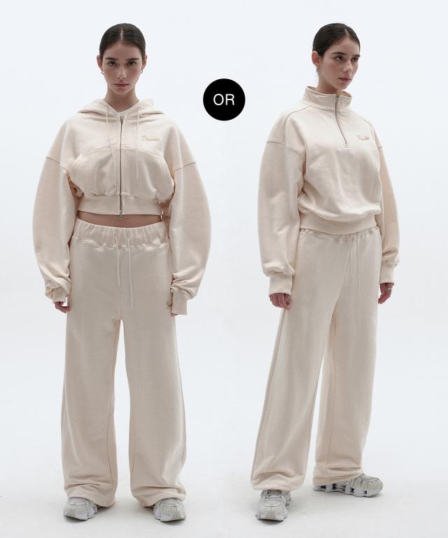 [SET] CROP SWEAT SET UP [IVORY]