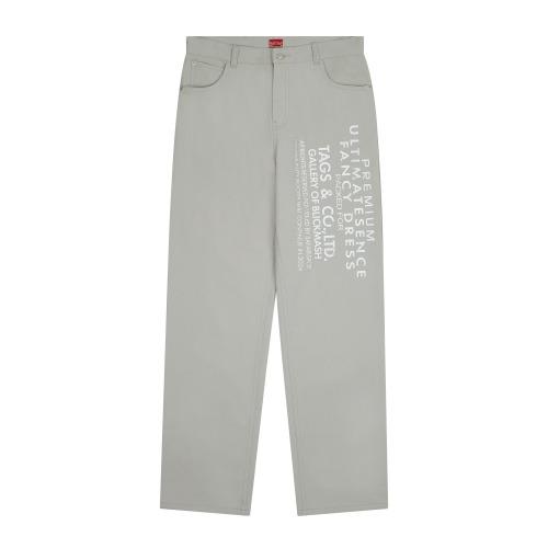 MULTI SKULL STRAIGHT COTTON PANTS (GRAY)