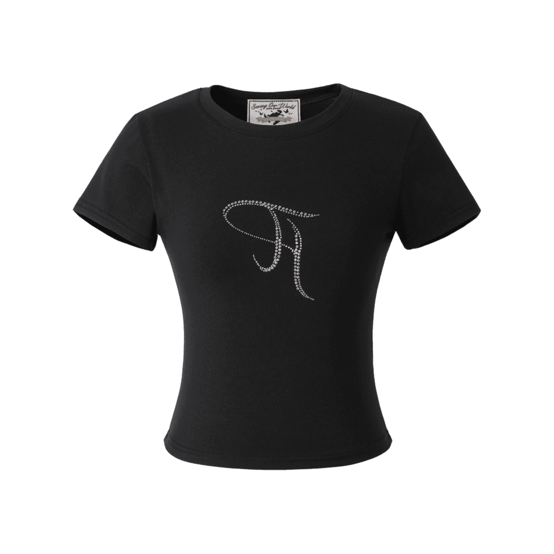 (W) Threetimes Jewel T-Shirt Black
