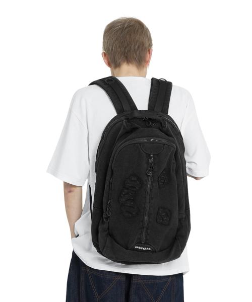 오와이(OY)  WASHED ZIP BACKPACK - BLACK - 사이즈 & 후기 | 무신사