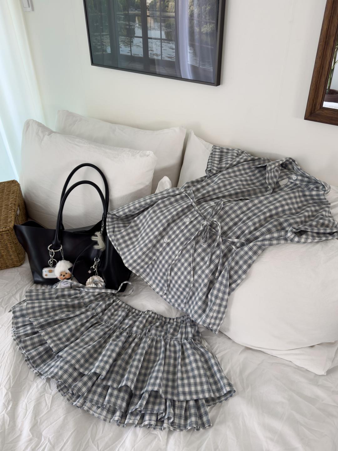 [prts made] 난초 셋업 navy check (long, short)