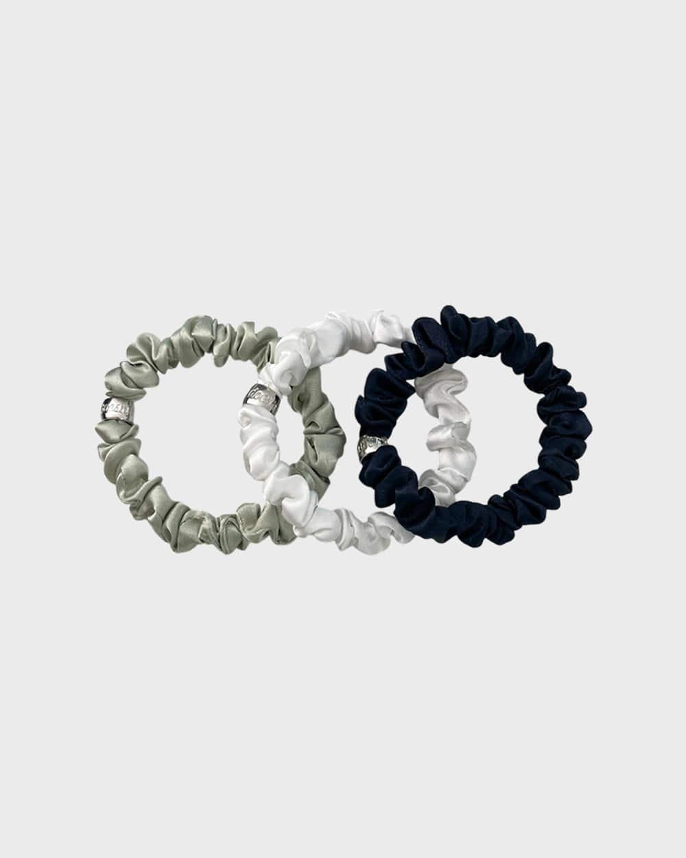 [3 set] Berry mini scrunchie (Navy)