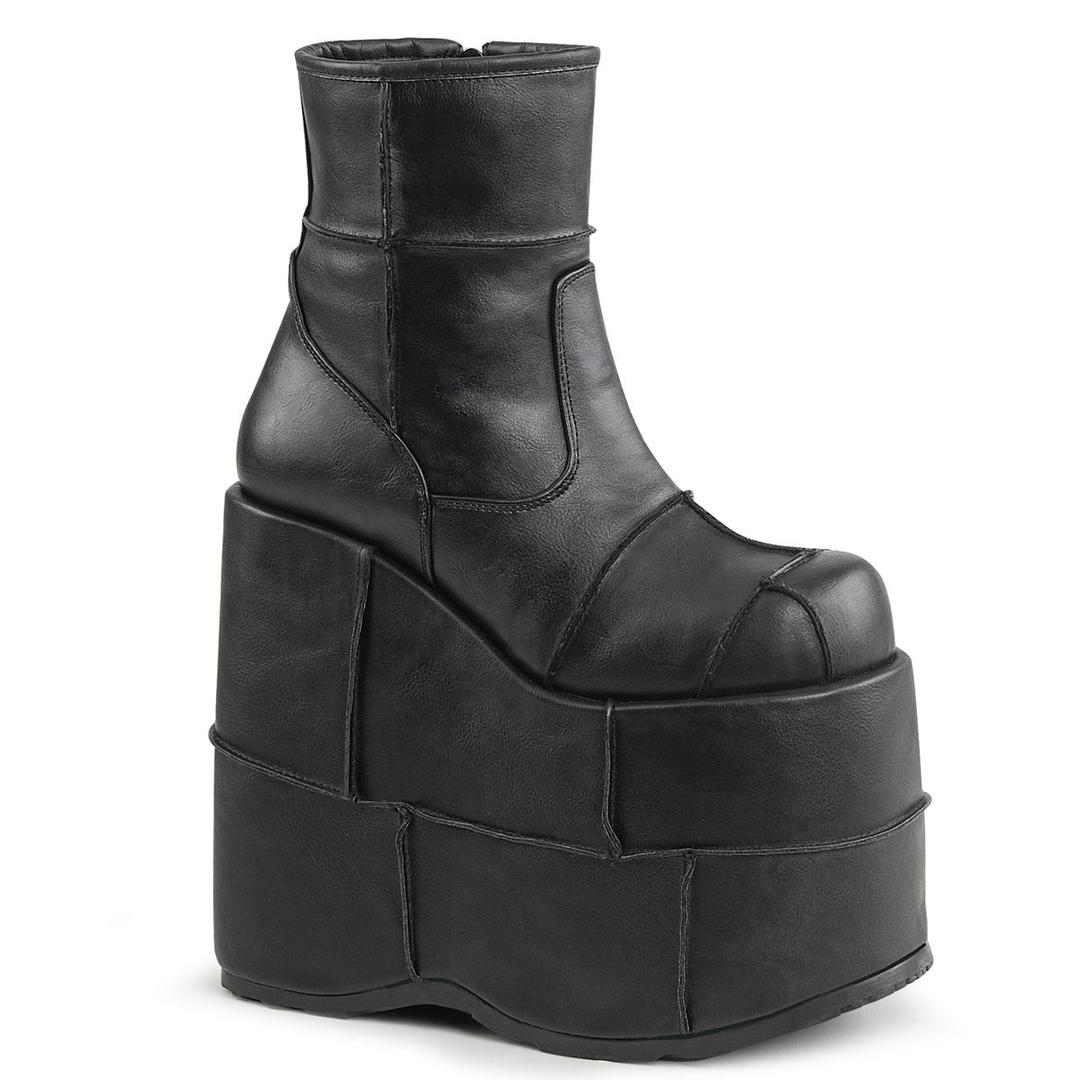 Stack-201 - Black Vegan Leather / 4