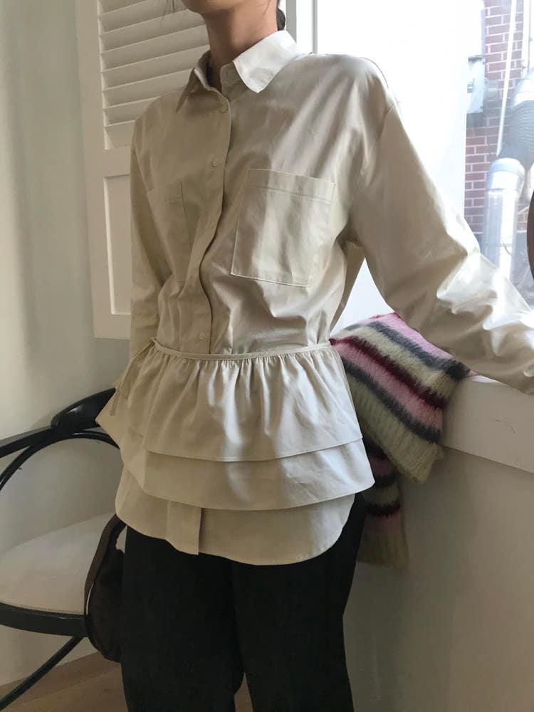 [미엔느] POINT SET SHIRT / 포인트 세트 셔츠 (3col)