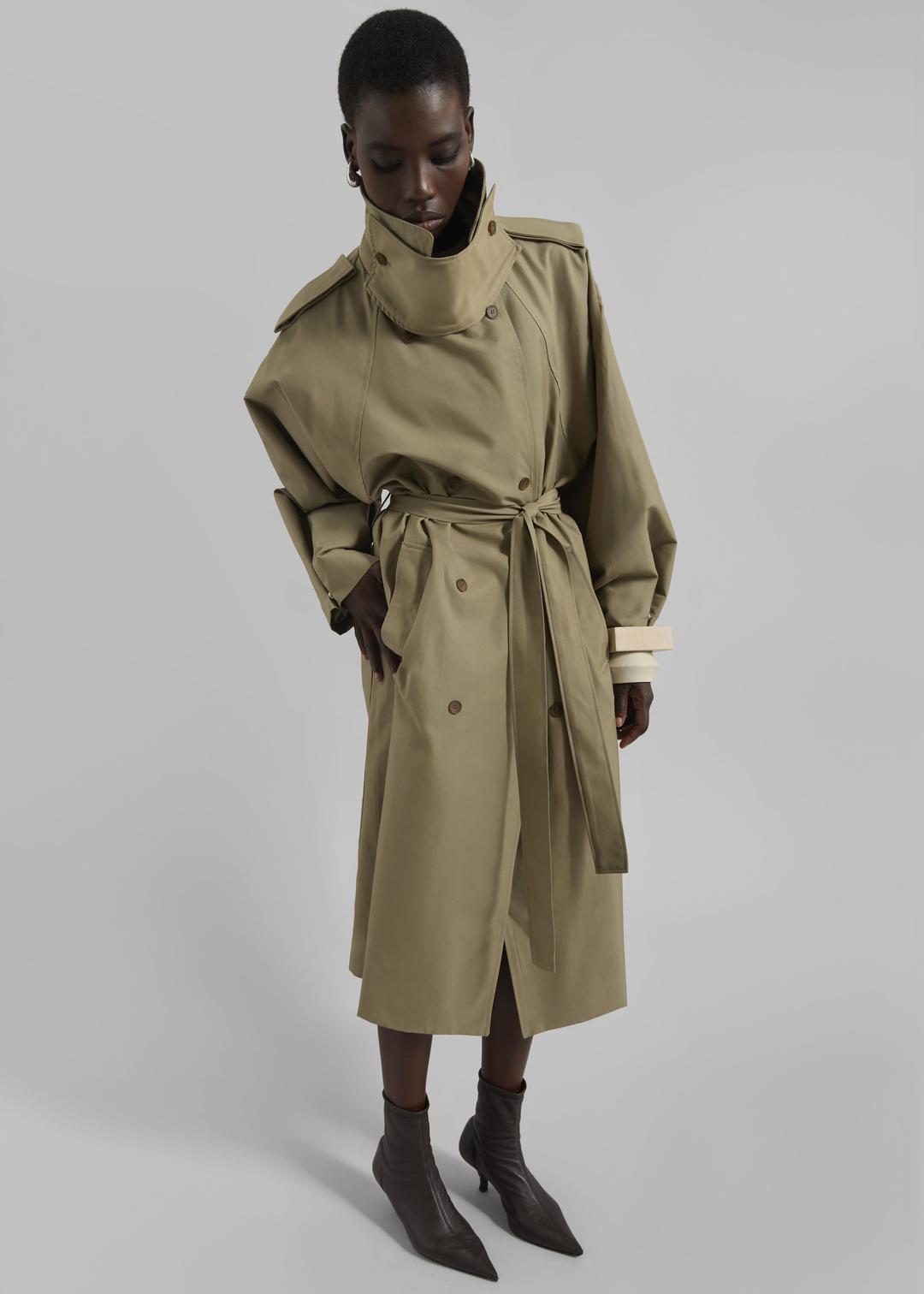 Davos Trench Coat - Pale Olive - ONE SIZE