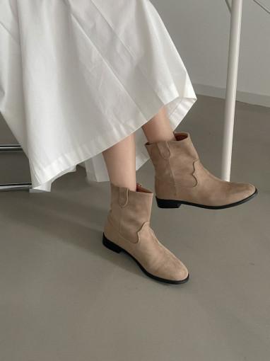 [베이지스웨이드 35 40 45 50당일배송] 숏 웨스턴 스웨이드 부츠