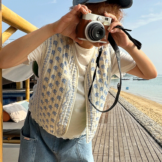 #8170 베이비플라워 양면 조끼(블루/그린)