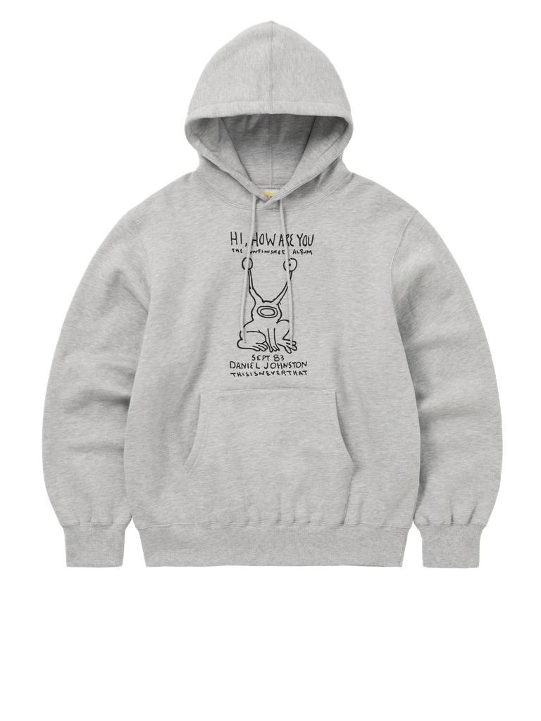 TNT Daniel Johnston Frog Hoodie Heather Grey