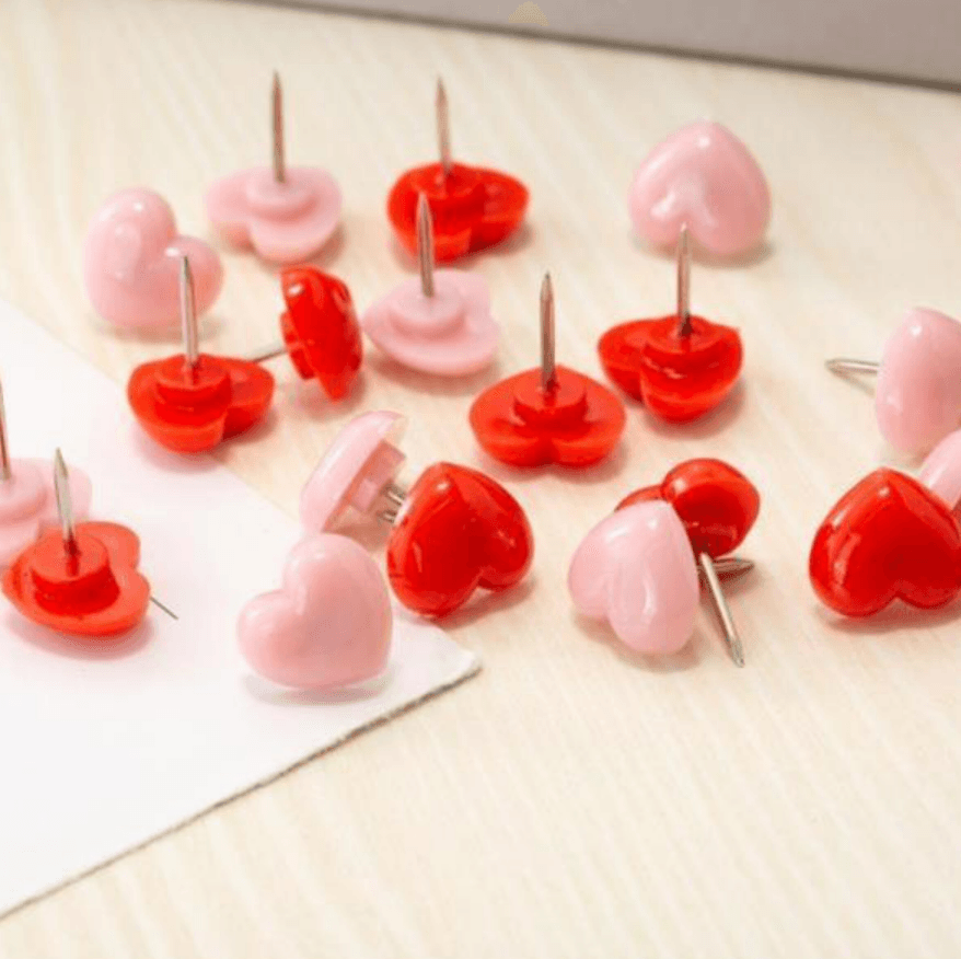 컬러 하트 게시물 꽂이 압정 압핀 50P DD-11723