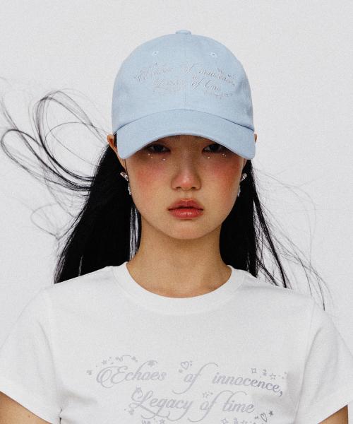 Glitter Slogan Ball Cap (sky blue)