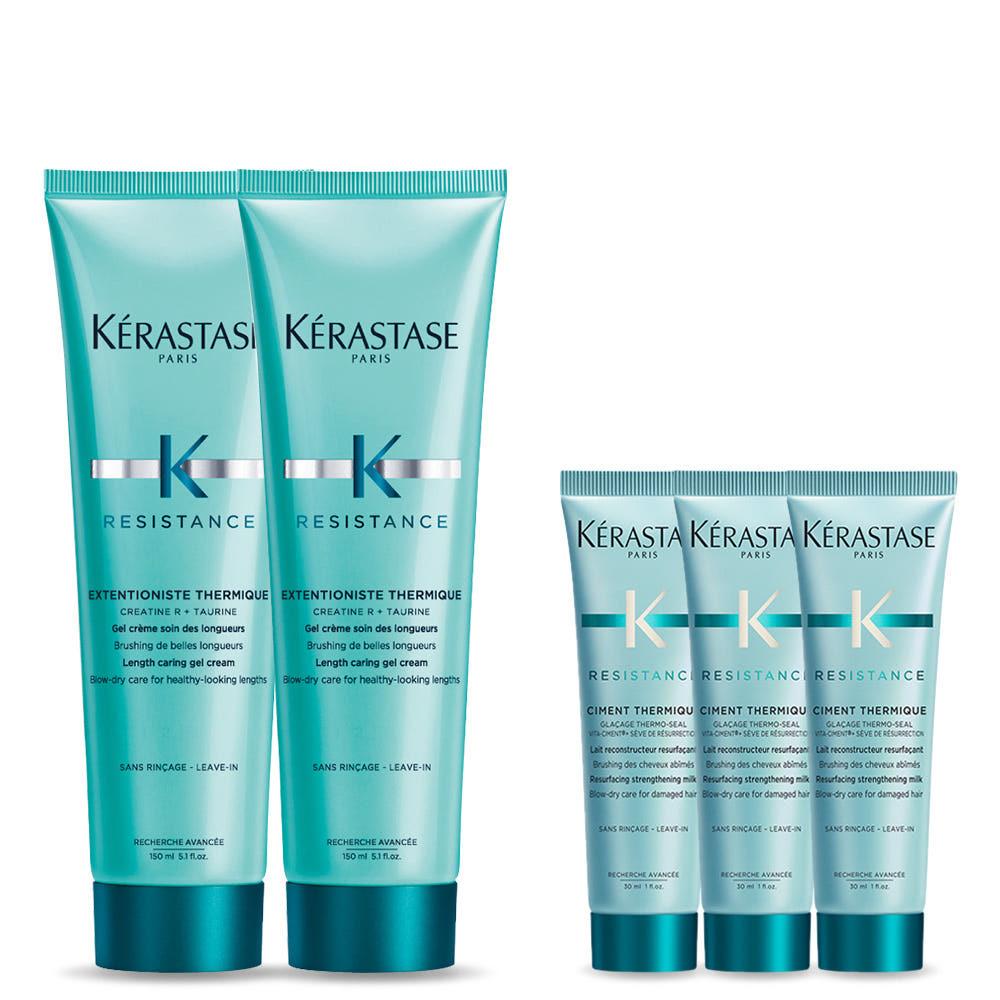 [극손상모발용][헤어에센스] 케라스타즈 익스텐셔니스테 테르미크 열보호 리브인 트리트먼트 150ml 듀오 세트 (+시몽 테르미크 30ml 3개)