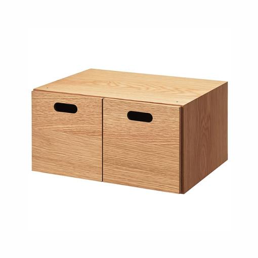 무인양품 스태킹 책장 수납 선반용 2열 서랍 오크