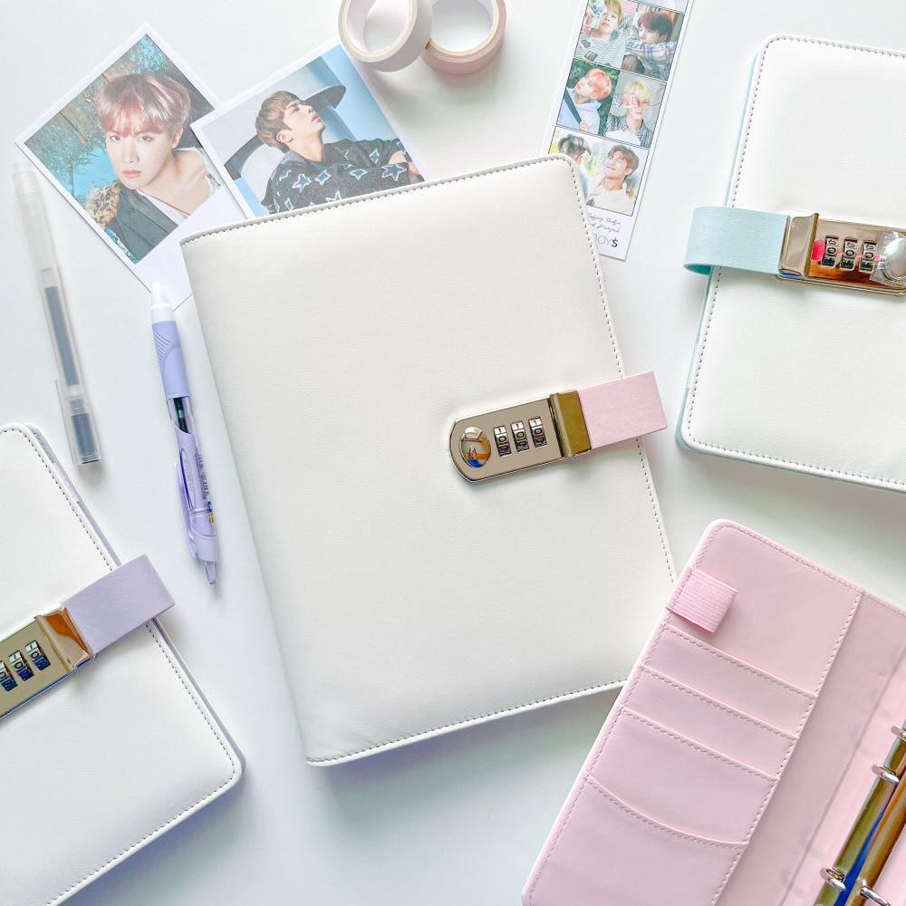 굿슈머 비밀일기장 마카롱바인더 자물쇠 비밀번호 A5 6공