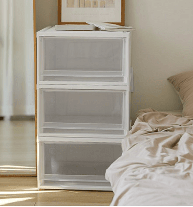 아이리스 BC 1단 서랍함, 가로40cm 높이2..., 클리어 + 화이트, 4개