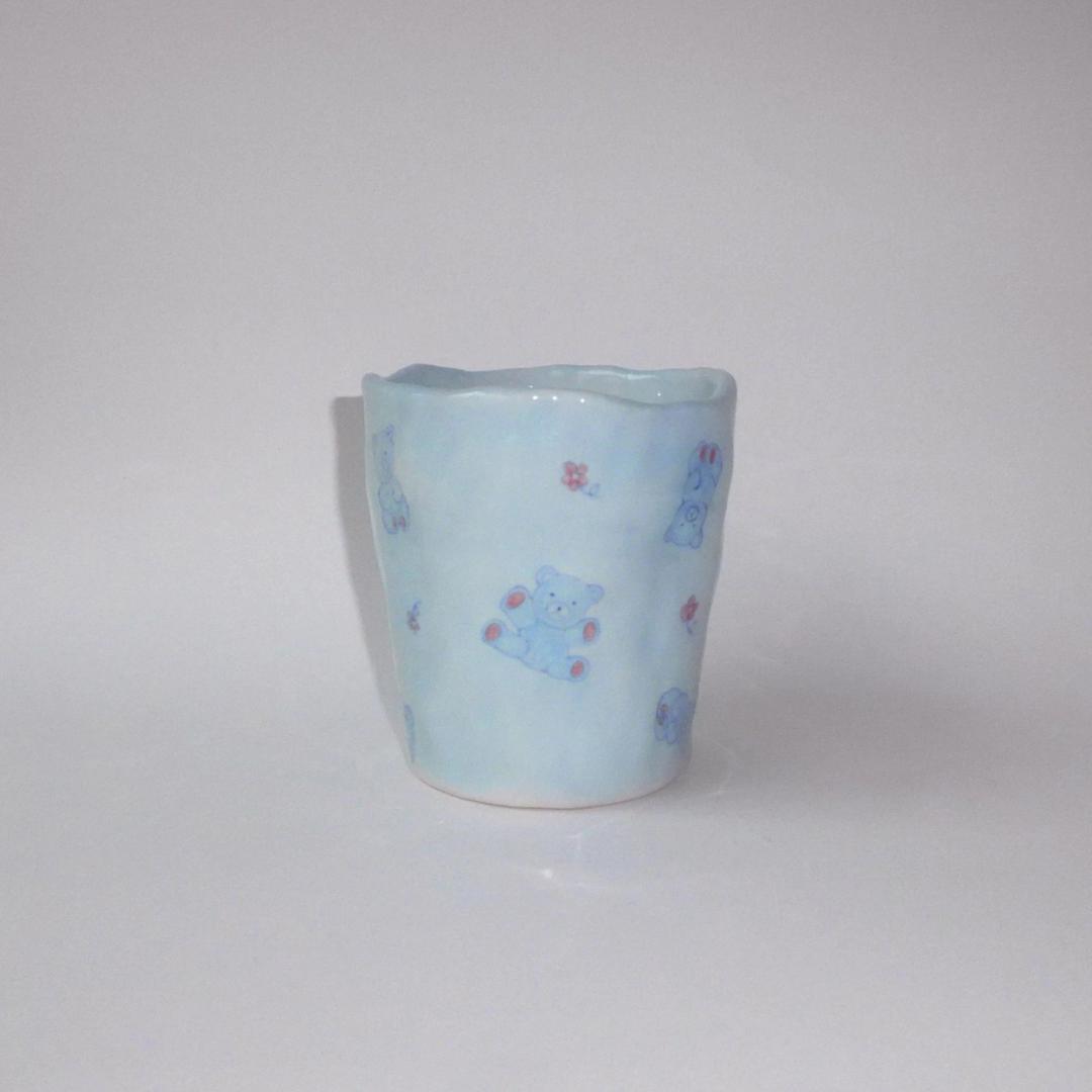 Baby blue bear cup