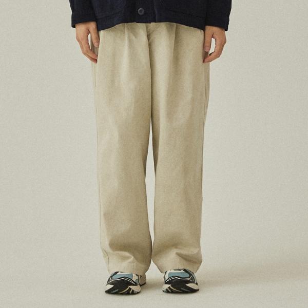 [캐피디자인] PIGMENT TWO TUCK WIDE PANTS (CREAM)