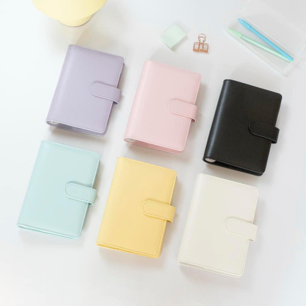 WOWSHOP 파스텔 마카롱 6공 다이어리 커버 포카 바인더 A6 현금 챌린지