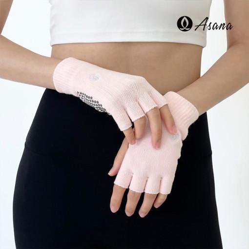 아사나 썸홀 하프 핑거 오가닉코튼 미끄럼방지 요가 필라테스 장갑 헬스 글로브 : 아사나