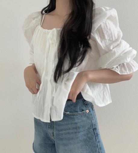 [미티비티] 캐시셔링퍼프블라우스