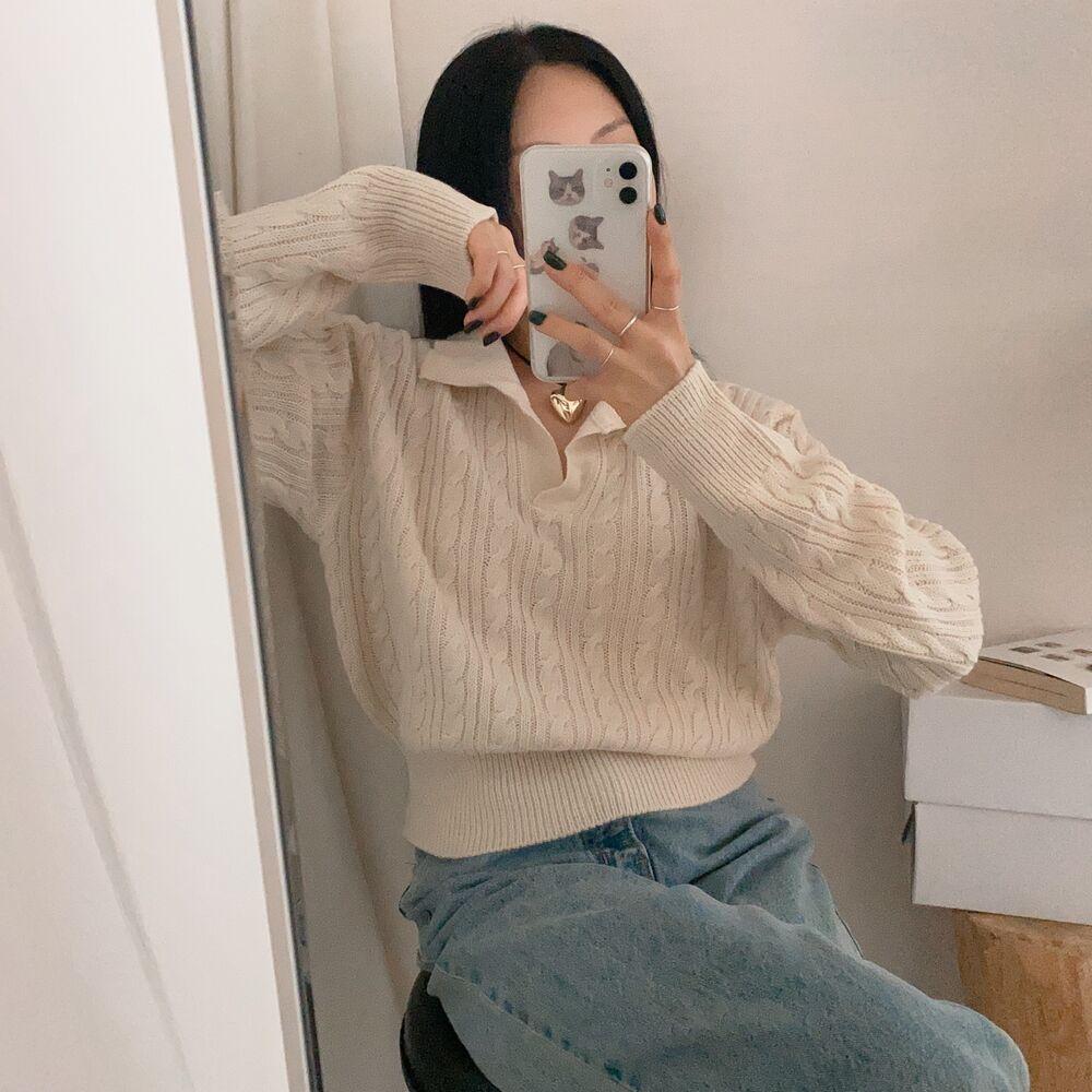 꽈배 에뜨 카라 니트_일랑