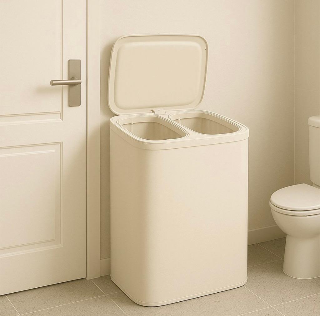 오라플 분리형 빨래바구니 대용량 100L 냄새차단 세탁바구니 2단