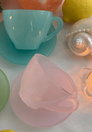 젤리 빈티지 컵앤소서 아메리카노 디저트 라떼 커피 브런치 홈카페용품