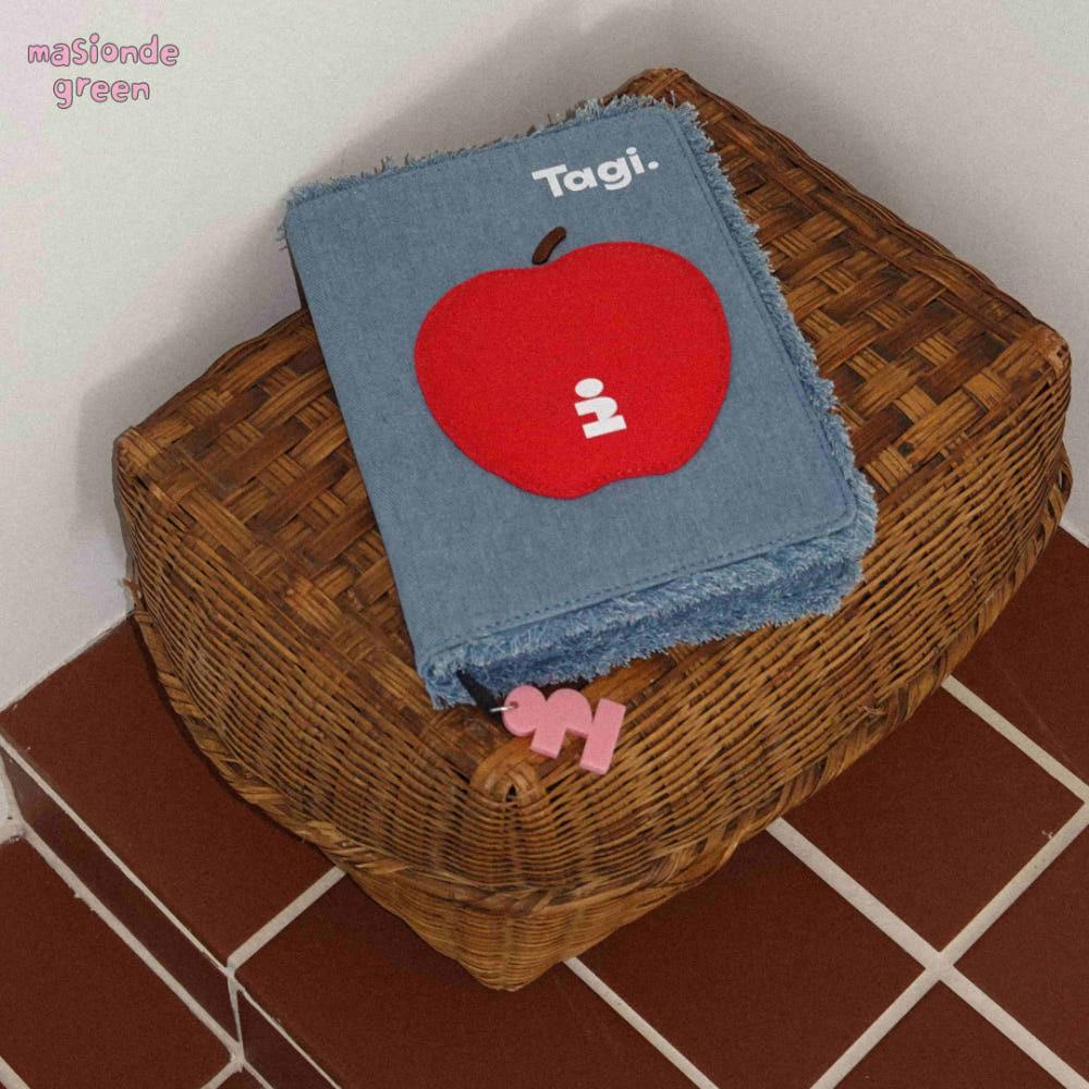 masiondegreen 메종드그린 다이어리 케이스 노트 커버 애플 데님 커버