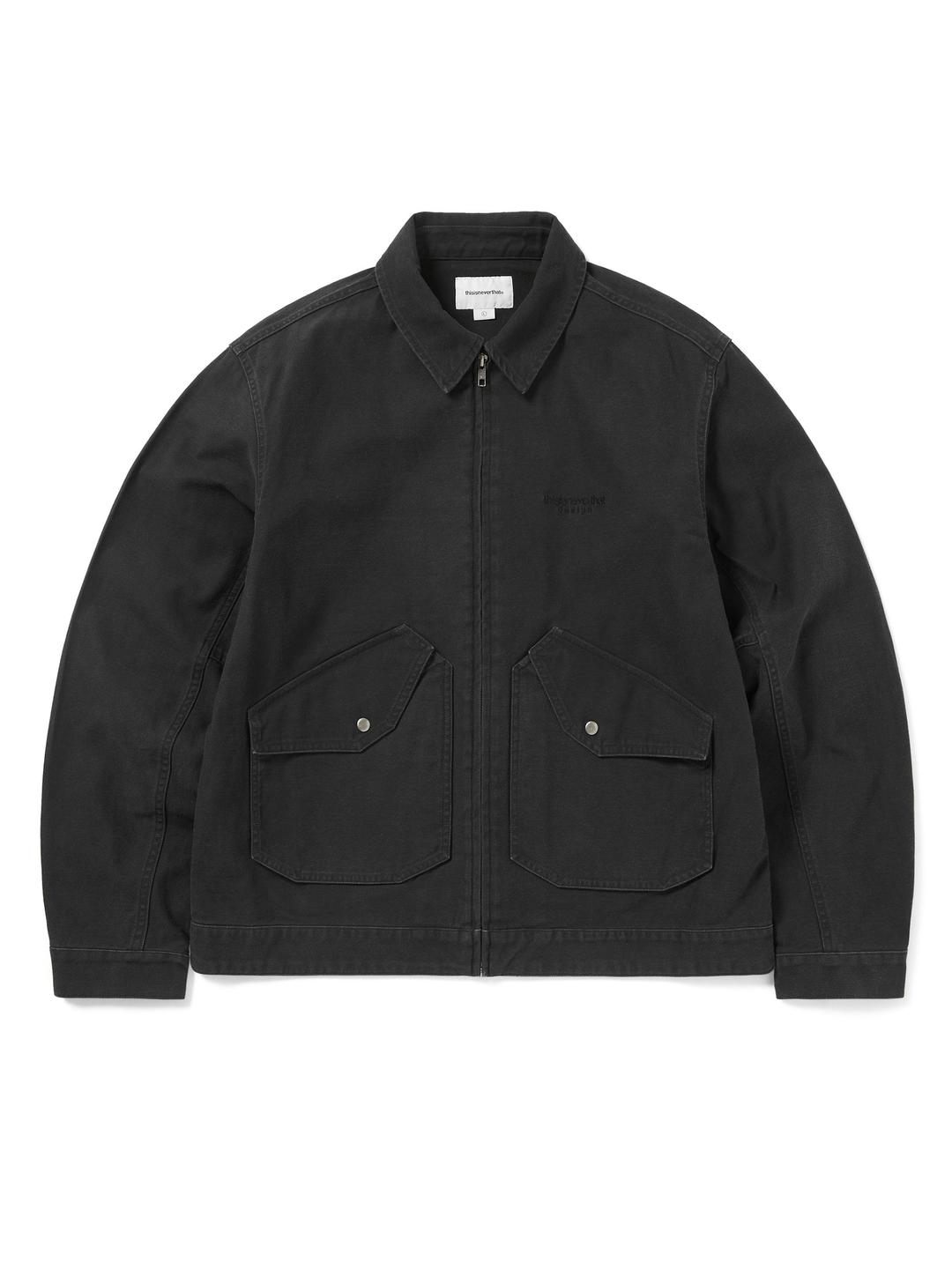 Washed Work Jacket Black