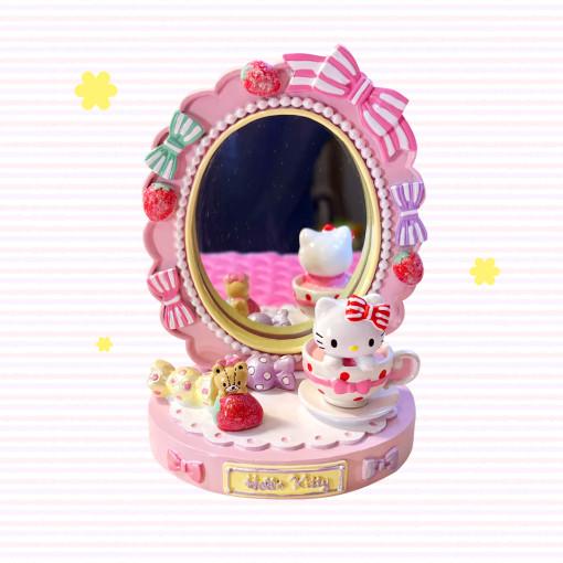 [중고] [국내배송] 딸기라떼와 키티! 키티 탁상거울 키티스탠드거울 헬로키티고전거울 키티탁상거울