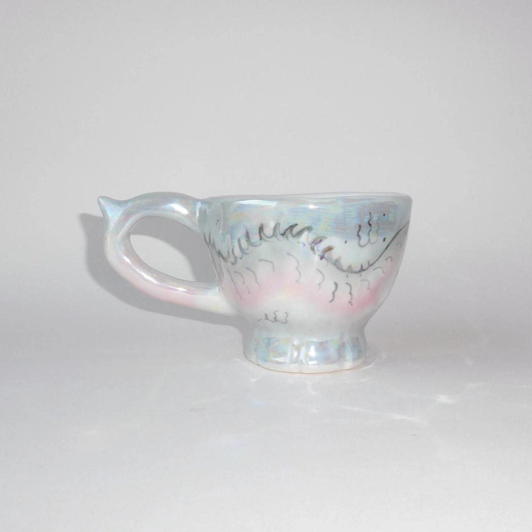 Horn handle cup - dragon (luster)