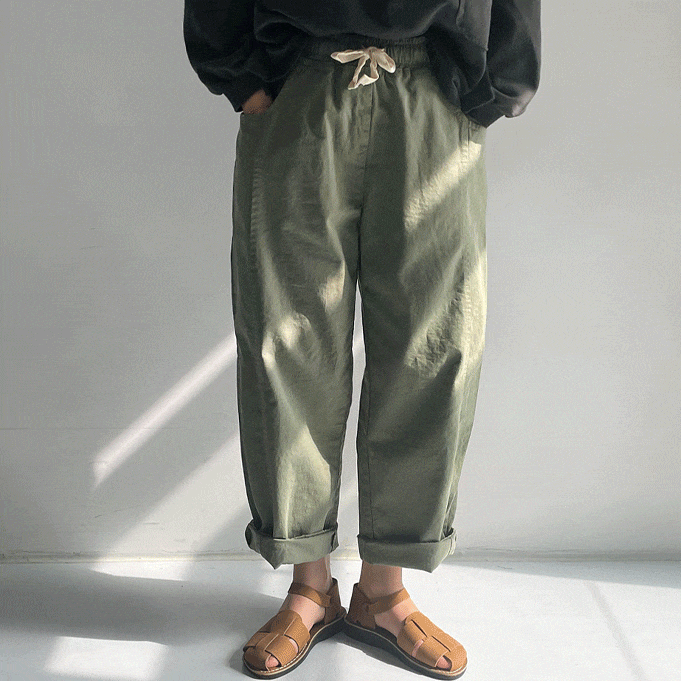 위너프 컬러 아방핏 배기팬츠