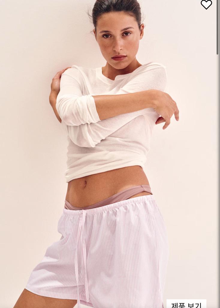 코튼 포플린 파자마 쇼츠 2벌 세트