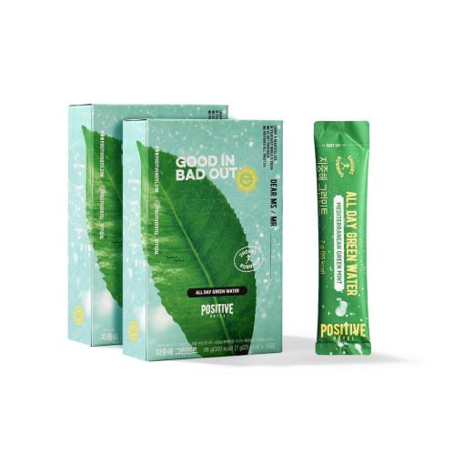 파지티브호텔 지중해 그린민트 라인관리 밸런스워터 유기농 녹차 함유 2BOX (7g x 28포)