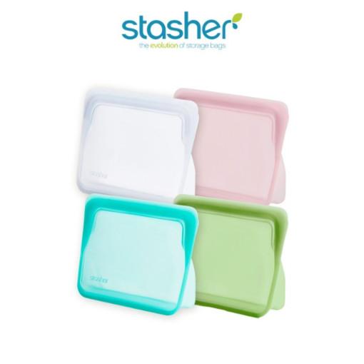 스타셔 스탠드업 미니 투명파우치 실리콘지퍼백 지퍼백 제로웨이스트 퀴진드마망