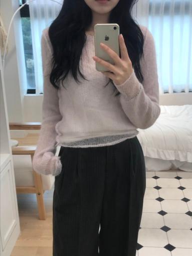 모헤어 블라썸 니트