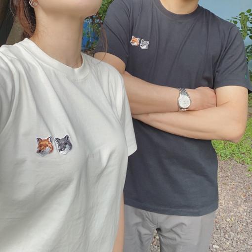 메종키츠네 반팔 카라티 더블폭스 칠랙스 폭스헤드 24SS