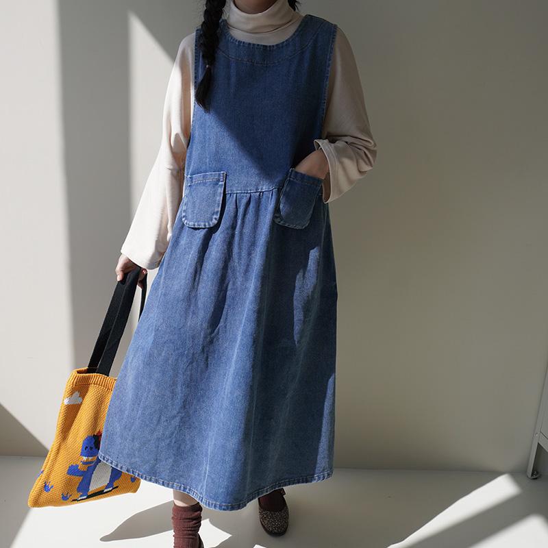 라이블리 빈티지 데님 원피스 37823