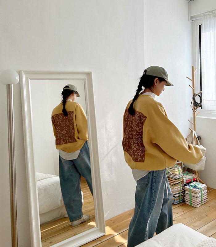 m_니들 백패치 양기모맨투맨[멜란지,차콜 오늘출발]