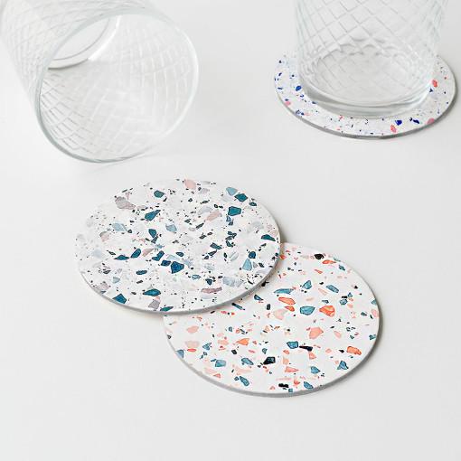 스토리빙 테라조 규조토 컵받침 티코스터 그린