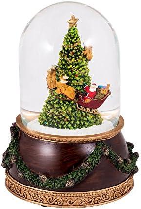 크리스마스 트리 주위를 회전하는 산타 뮤지컬 SNOWGLOBE GLITTERDOME 120MM 7.75 인치