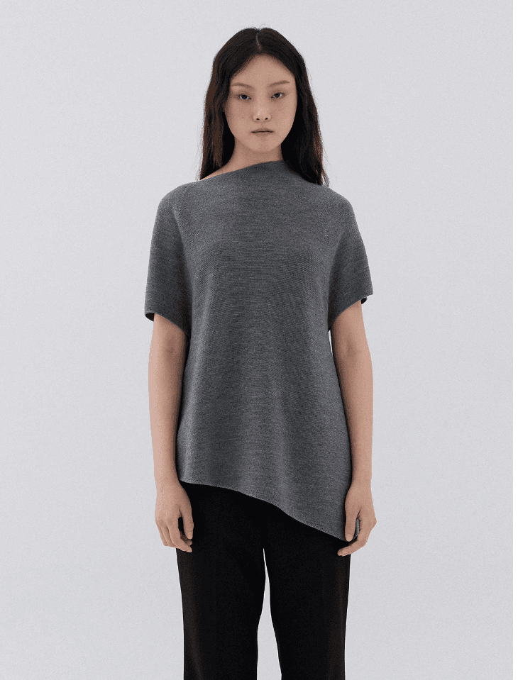 UNBALNCED KNIT TOP_GREY