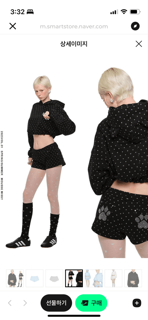 1JINN STUDIO 원진스튜디오 고양이말랑이 도트 숏팬츠 반바지