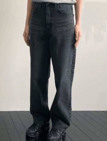 24SS object 오브젝트 리버블랙데님 일자 흑청 청바지