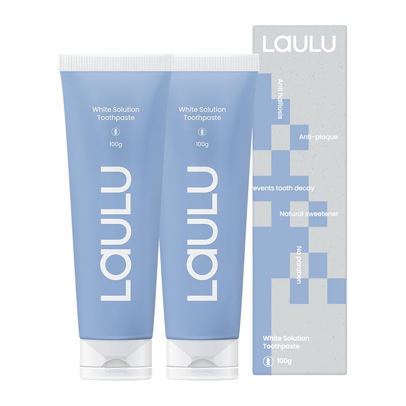 라울루 화이트솔루션 플러스투 치약 2개 set [무불소 천연미백치약]