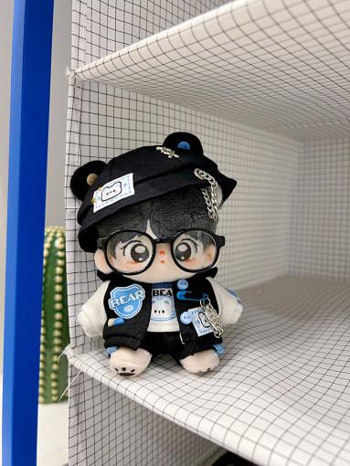 10cm 아이돌 솜인형 파쿠르베어 곰돌이모자 후드점퍼 세트 캐주얼 무속성인형 의상 옷
