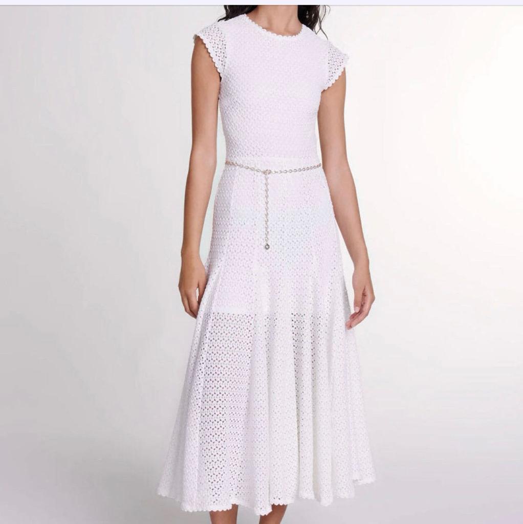 마쥬 원피스 크로셰 플레어 롱 드레스 MFPRO03713